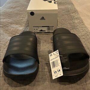 Adidas Black Adilette Comfort Slides